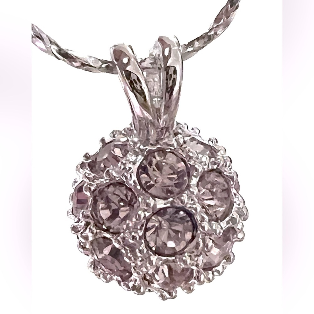 Pink Crystal Ball Necklace